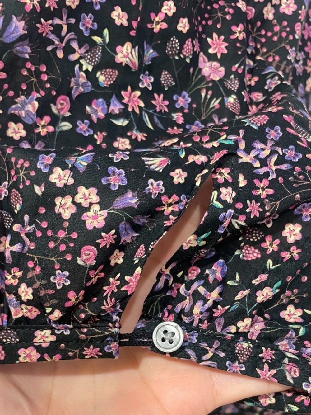 J.Crew Liberty Fabric Floral Mini Dress Size Small Black Cotton Pockets - Picture 6 of 10